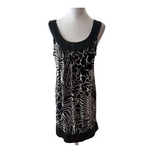 Wrapper Black and Silver Tank Dress with Sequin Detail